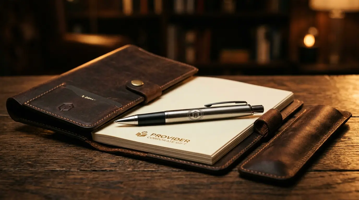 Ilustrasi corporate gift set premium untuk klien VIP