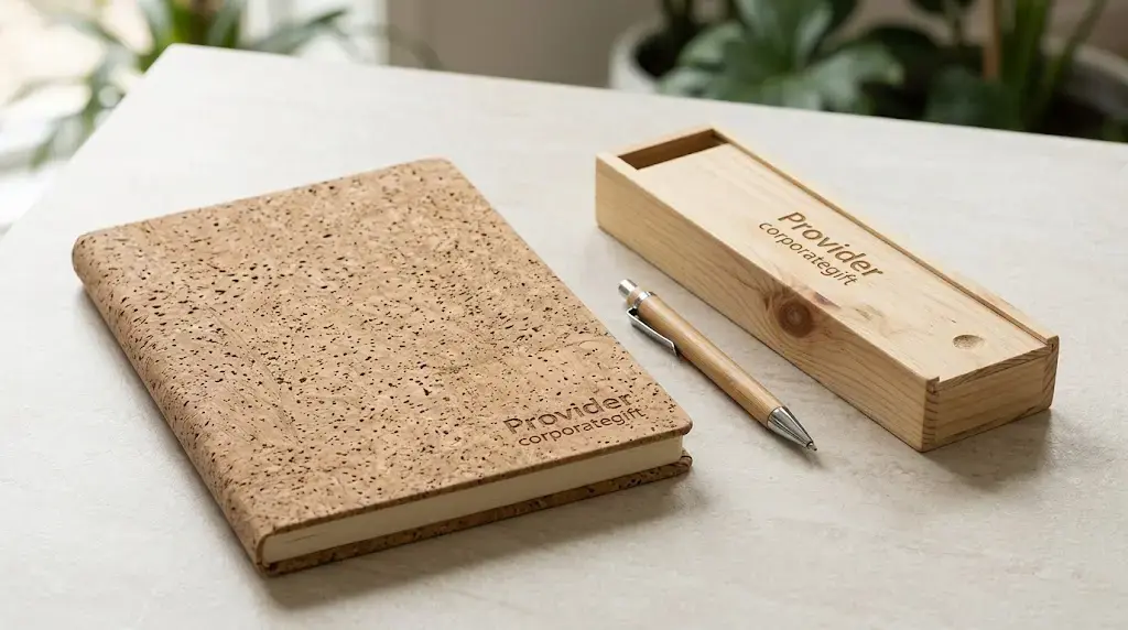 Set pouch dokumen dan tempat id card kulit berlogo custom dari Seminarkit ID
