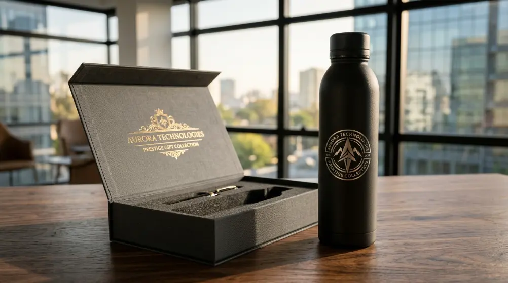Proses branding laser engraving dan emboss kemasan pada paket corporate gift set