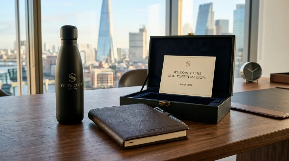 Personalisasi kemasan dan logo pada corporate gift set elegan